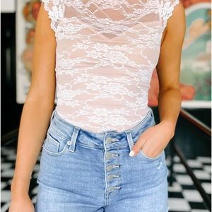 NanaMacs white lace bodysuit